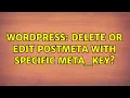 Wordpress Delete or edit postmeta with specific meta - key 2 Solutions