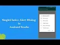 SingleChoice Alert Dialog in Android Studio - Part 4