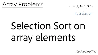 Array - 7 Selection Sort on array elements