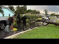 Strong storms bring down trees damage fences and light poles in Royal Palm Beach and Wellington