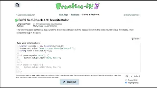 Java Practice It 4 9 favoriteColor if else statement input scanner errors