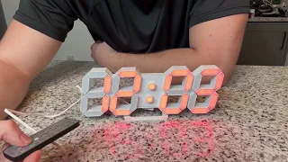 KOSUMOSU Wall Clock Neon Digital Clock 3D LED Desk Clock Large Display RGB Clock Alarm Clock Review