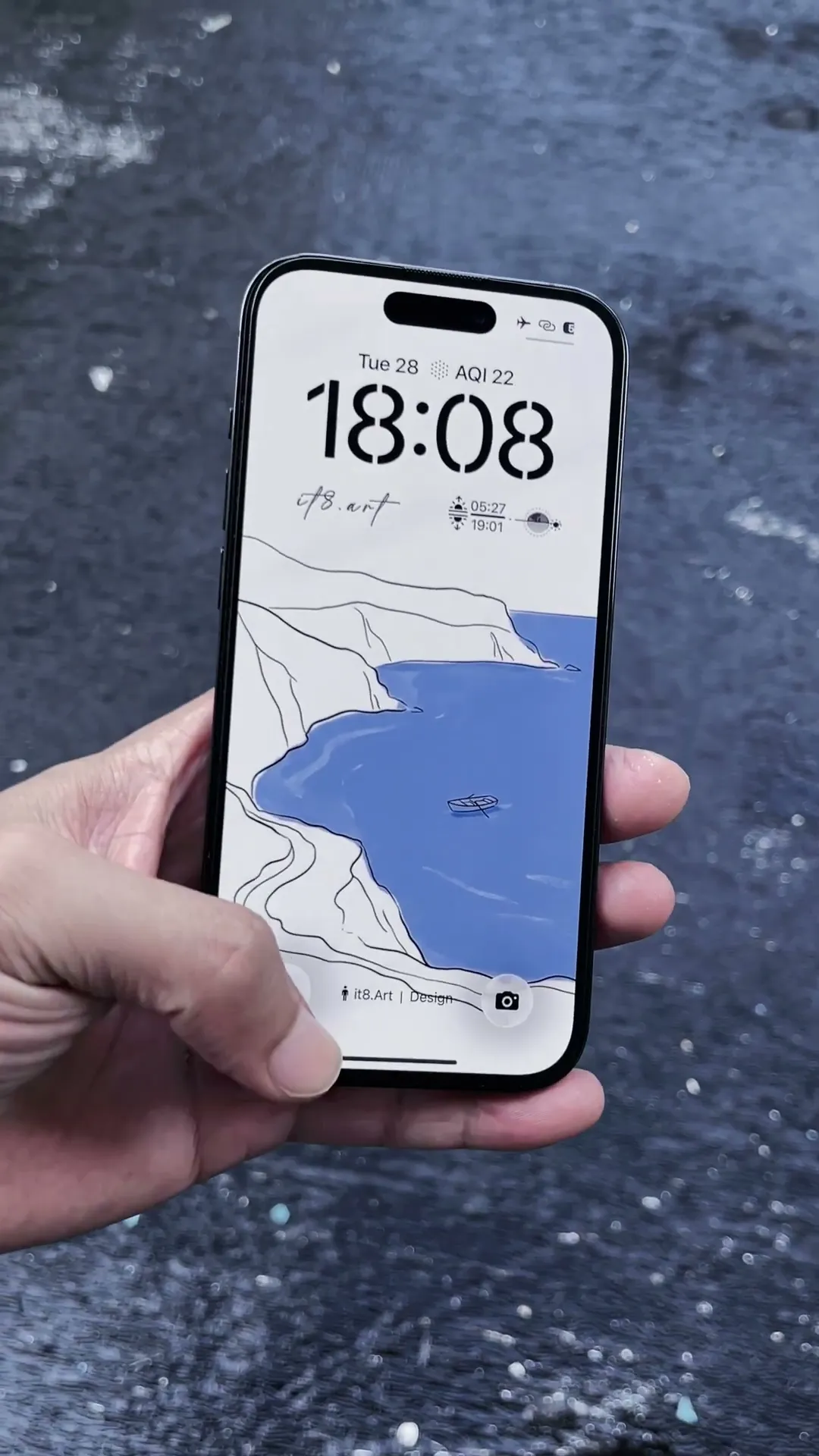 Minimalist Ocean iPhone Wallpaper Setup Preview