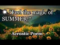 Summer s Glow A Beautiful Acrostic Poem NamesInRhyme