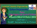 DBS - ADVANTAGES AND NEED OF PYTHON INTRODUCTION TO PYTHON II YEAR-1st SEM PYTHON PROGRAMMING