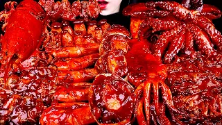 ASMR SPICY SEAFOOD, OYSTER, LOBSTER, SPICY ENOKI MUSHROOM, OCTOPUS, SQUID 굴 먹방, 해물찜 팽이버섯 먹방 MUKBANG