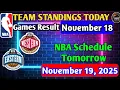 Lagu NBA-STAND VANDAAG 18 NOVEMBER 2025 | UITSLAG VAN DE WEDSTRIJDEN | WEDSTRIJDSCHEMA MORGEN 19 NOVEM...