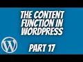 The Content Function Wordpress Wordpress Theme Development Part 17 Tech Tian