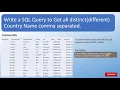 Question1 - SQl Query to Get all Distinct Value Comma Separated