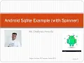 Android Sqlite Example with Spinner