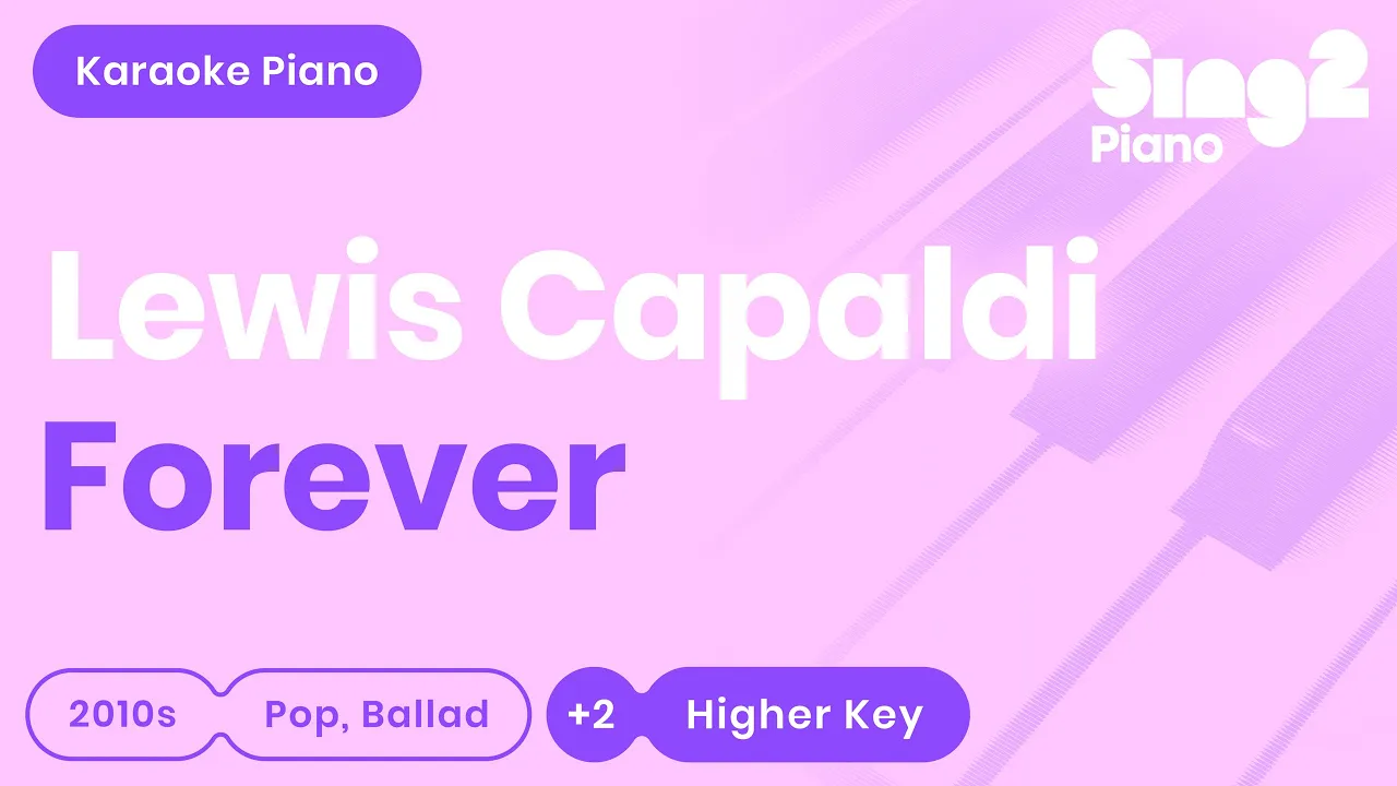 Lewis Capaldi - Forever (Higher Key) Piano Karaoke