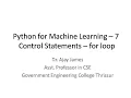 Python for Machine Learning - 7 Control Statements