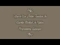 How to Use Delete Function In Another Method In Python Programming Language - MDP Versatile