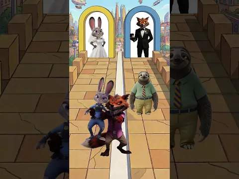 🤵🏻🦊Nick Wilde 💍 Judy Hopps🐰👰🏻 | Zootopia 🦊🐰 #zootopia #shorts