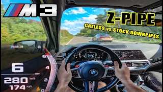 BMW M3 G80 Z-PIPE // STOCK vs CATLESS DOWNPIPES // SOUND & POV