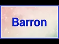 Barron Name Origin Variations