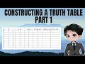 CONSTRUCTING A TRUTH TABLE PART 1 PROF D