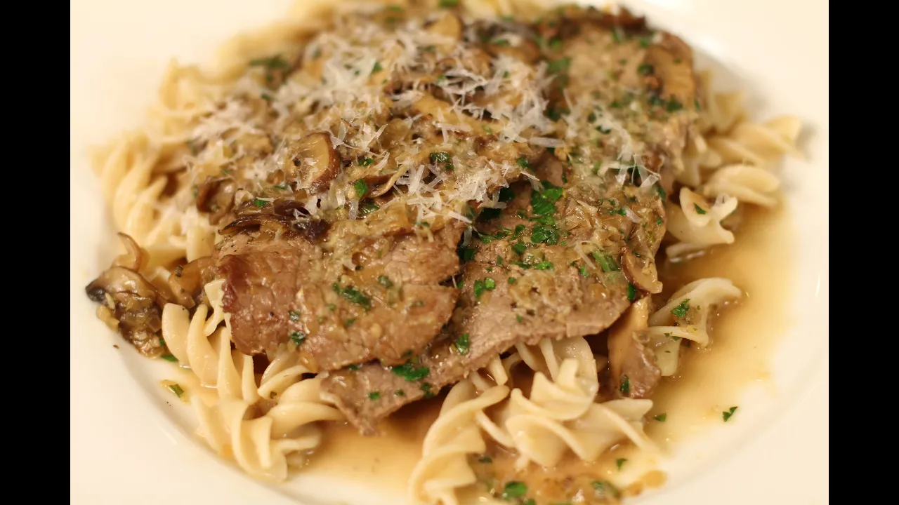 Veal Marsala With Mushrooms, Onions Over Pasta by Rockin Robin