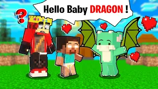 Me and Baby Herobrine Found a RARE BABY DRAGON in Minecraft 🔥🐉