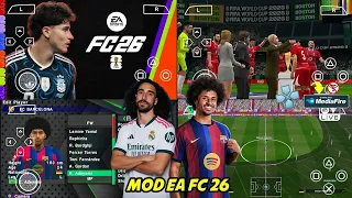 efootball pes 2026 ppsspp android offline full update ucl u0026 league kits 26 27 season 4k graphics