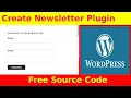 Newsletter Wordpress Plugin from scratch - with source Code