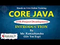 Core Java with Project Development Introduction Online Training Sriman IT