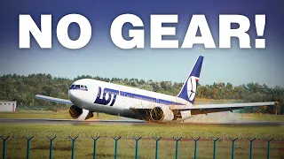 Boeing 767 BELLY LANDING What happened Polish LOT Airlines Flight 16