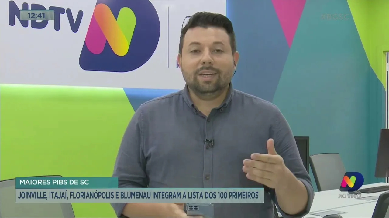 Joinville, Itajaí, Florianópolis e Blumenau integram a lista dos 100 primeiros maiores PIBs de SC