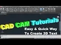 How to Create 3D Text in AutoCAD AutoCAD 3D Text Quick Easy Method Tutorial
