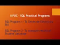 2nd PUC SQL Practical Program 1 and Program 2