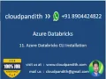 11 Azure Databricks CLI Installation