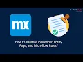 How to Validate in Mendix Entity Page and Microflow Rules