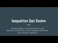 Inequalities Quiz Review