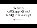 Call apply and bind method in Javascript