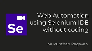 Web Automation using Selenium IDE without coding