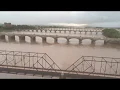 Drone s eye view of Susquehanna River as it reaches flood stage