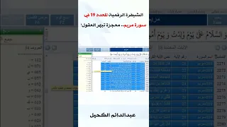 الشيفرة الرقمية للعدد 19 في سورة مريم الكحيل 