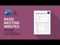Basic Meeting Minutes Template Microsoft Word Tutorial FREE DOWNLOAD