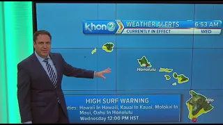 High surf warning advisory for south-facing shores