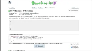 Java Practice It 3 18 vertical method basics parameters Strings length charAt