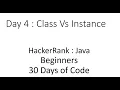 Day 4 Class Vs Instance HackerRank Java Beginners 30 days of code