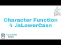 Character Function - isLowerCase Method JAVA Programming ICSE