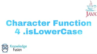 Character Function - isLowerCase Method JAVA Programming ICSE