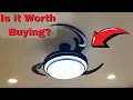 48 Inch Modern Retractable Ceiling Fan With Lights and Remote - Black Smart Fan With APP Control