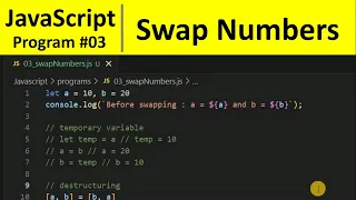 JavaScript Program 3 - Swap Two Numbers in JavaScript Programming For Beginners