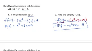 Natalie Denny MTH 95 Simplifying Expressions with Function Notation