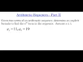 Arithmetic Sequences Part 2