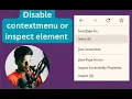how to disable inspect element how to disable contextmenu how to block inspect element