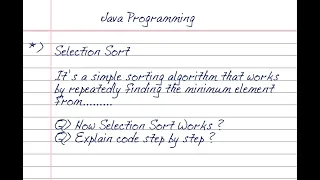 Selection Sort in Java Step-by-Step Tutorial