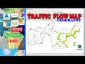 How to create a traffic flow cartogram using Buffers Road Flow diagram Flow Map in Geography